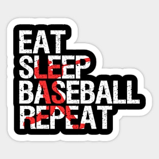 Eat Sleep Baseball Repeat Vintage Sticker